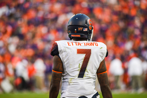 Amba Etta-Tawo's record-breaking year at Syracuse earned him All-ACC first team honors.